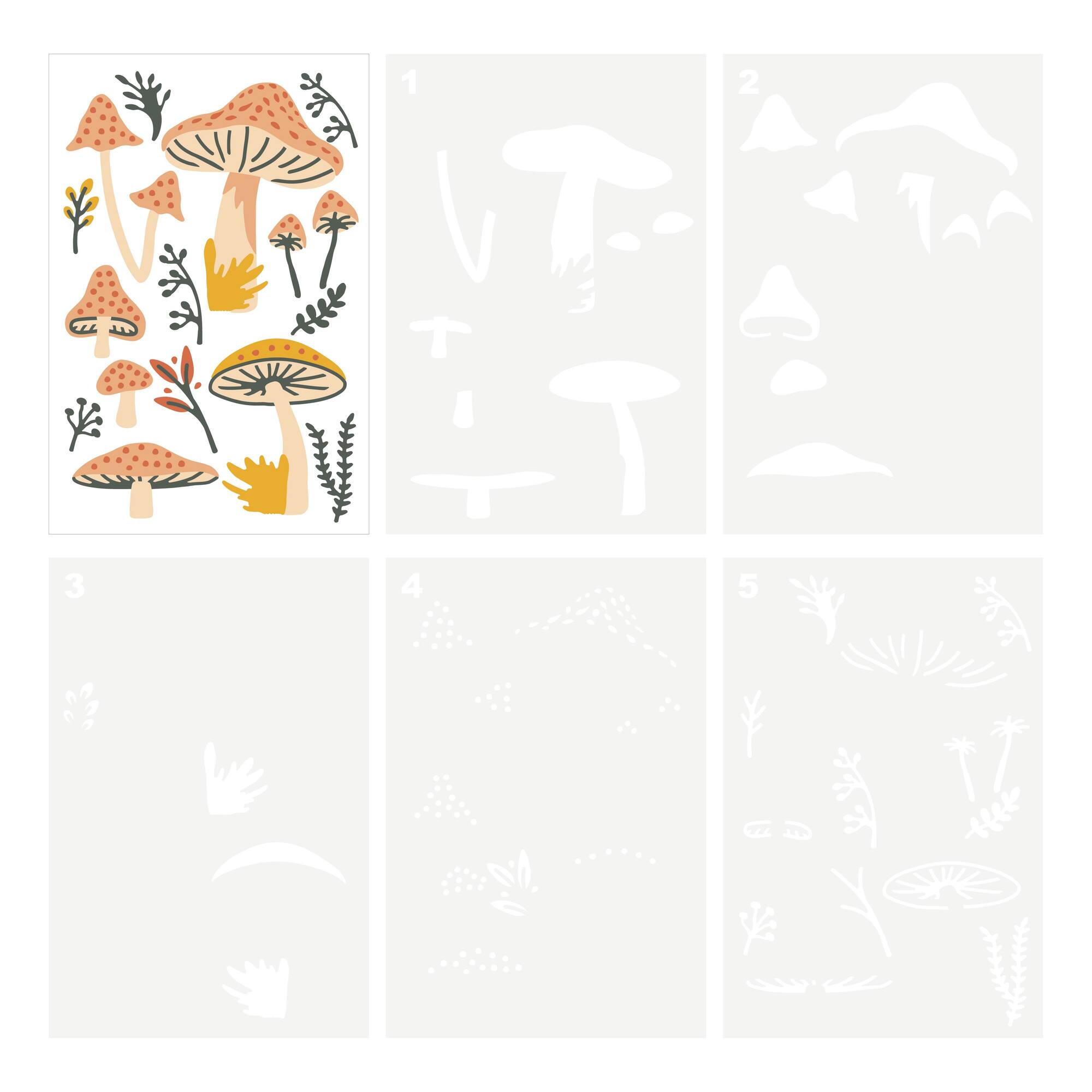 Mushroom Layering Stencils by Recollections